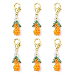 Темно-Оранжевый 3 подвесные украшения из стеклянных бусин в форме баклажана, с карабин-лобстерами , темно-оранжевый, 41 мм