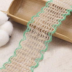 Pelouse Verte Ruban tressé en lin m, rubans de décoration, pelouse verte, 2 pouces (2 mm), environ 52 yards (2.19m)/pc