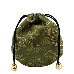 Темно-оливково-зеленый Квадратные бархатные сумки на шнурке на тему Будды, мешочки из органзы, подарочная упаковка для ювелирных изделий, сумка, темно-оливковый зеленый, 13x13 см