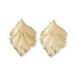 Настоящее золото 14K 304 из нержавеющей стали серьги, лист, реальный 14 k позолоченный, 35x24 мм