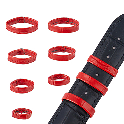 (123L) Белый крем непрозрачный блеск 14шт. 7 стили кожаный ремешок для часов из коровьей кожи, огнеупорный кирпич, 12~24x4~5 мм, внутренний диаметр: 11~20 мм, 2 шт / стиль