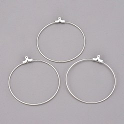 Серебро 304 подвески из нержавеющей стали, обручание серьги, кольцо, серебряные, 49x45x1.8 мм, 21 датчик, отверстие : 1 мм, Внутренние размеры: 42.5x44 mm, штифты : 0.7 мм