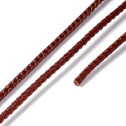 Coconut Brown Braided Leather Cord, Coconut Brown, 2.1mm, about 1.09 yard(1m)/strand
