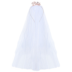 Розовое Золото Резинки для волос из сетчатой ткани, сплава и полиэстера Word Bride, аксессуары для волос для женщин, розовое золото , 700 мм