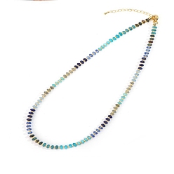 Ляпис-Лазурь Красочные натуральные бусины-рондель из лазурита, содалита, апатита и окрашенного говлита для летнего пляжного стиля, золотые, 16.54 дюйм (42 см)