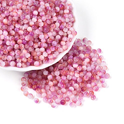 Камелия Стеклянный бисер в стиле волочильного станка, круглые, имитация шарики глаза кота, круглое отверстие, два тона, камелия, 4 мм, отверстие : 1.2~1.5 мм, Около 5625 шт / фунт