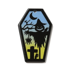 Другие Хэллоуин акриловые подвески, многоугольник, пугало, 42x26.5x2.5 мм, отверстие : 1.5 мм