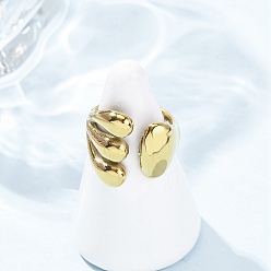 Oval 304 из нержавеющей стали манжеты кольца, ионное покрытие (ip), реальный 18 k позолоченный, овальные, внутренний диаметр: 17 мм, Поверхность: 19x18 мм