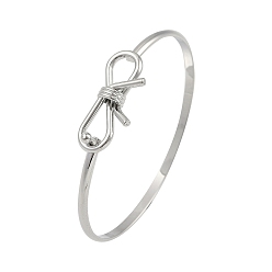 Платинированный Регулируемые латунные браслеты-банты для женщин, Реальная платина, внутренний диаметр: 2-1/2x2 дюйм (6.2x5.2 см)