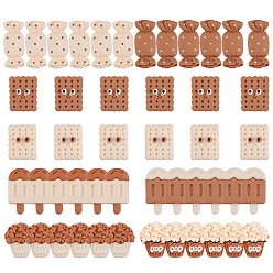 Mixed Color 48Pcs 8 Style Opaque Resin Cabochons, Mixed Shape, Mixed Color, 6pcs/style