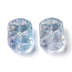 Светлый Стально-синий Прозрачные стеклянные бусины, цветок, светло-стальной синий, 18x13x7.5 мм, отверстие : 1.2 мм, около 10 шт / упаковка
