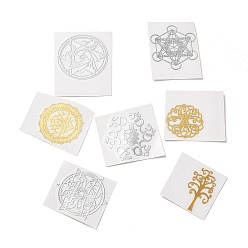 Mixed Color Self Adhesive Brass Stickers, Metal Scrapbooking Stickers, Mixed Shapes, Mixed Color, 25.5~35x18.5~35x0.4mm