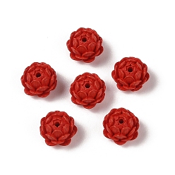 Brique Rouge Perles de corail synthétiques, teint, fleur, firebrick, 10.5x7mm, Trou: 1.4mm
