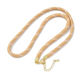 Bisque Ployester Core-Wrapped Round Cord Necklace Making, with Brass Finding, Golden, Bisque, 17.72x0.18 inch(45x0.45cm)