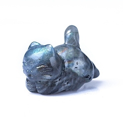 Лабрадорита Резные украшения из натурального лабрадорита в форме кошки, для домашнего офисного стола, 40 мм