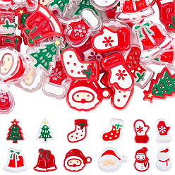 (52) Непрозрачная лаванда 48шт 12 стили рождественских украшений тематические непрозрачные акриловые бусины с эмалью, разнообразные, разноцветные, 21~25x15~25x8.5~9 мм, отверстие : 3.5 мм, 4 шт / стиль