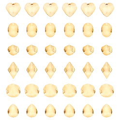 Золотой 36 шт 6 стиль 304 подвески из нержавеющей стали, золотые, лист и сердце и слеза, золотые, 16~26x15.5~23.5x1~2 мм, отверстие : 1.2 мм, 6 шт / стиль