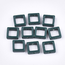 чирок Фарфоровые бусины ручной работы, яркие глазированный фарфор, квадратный, темно-серый, 15.5~16x15.5x5.5 мм, отверстие : 2 мм