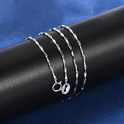 Платина 925 стерлингового серебра скручены панели ссылок цепи ожерелья, с печатью 925, платина, 18.43 дюйм (46.8 см)