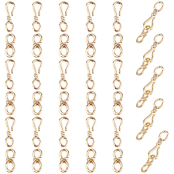 Real 18K Gold Plated 20 Sets Brass Hook and S-Hook Clasps, Nickel Free, Real 18K Gold Plated, 18x5.5x2mm