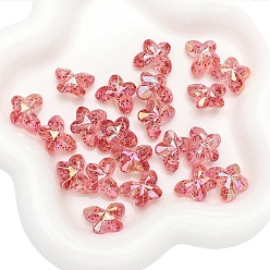 Помидор 10 шт. прозрачные бусины-бабочки с акриловым покрытием, блеск бисера, помидор, 14x18 мм