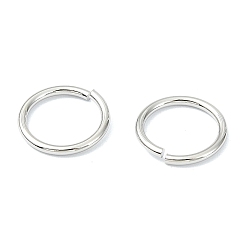 Real Platinum Plated SHEGRACE 30G Brass Open Jump Rings, Saw Cut Round, Cadmium Free & Nickel Free & Lead Free, Real Platinum Plated, 18 Gauge, 10x1mm, Inner Diameter: 8mm, about 140pcs/bag