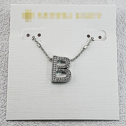 Letter B Латунные инициальные подвески-ожерелья для женщин, платина, В письме, 15.75 дюйм (40 см)