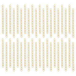 Золотой 304 удлинитель цепи из нержавеющей стали, для изготовления ювелирных изделий, с контейнером для бисера, золотые, 47~53x3 мм, о 100strands / коробка