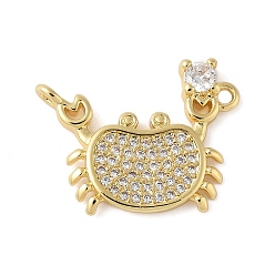 Настоящее золото 18K Латунные микро проложить кубического циркония подвески, крабовые прелести, стойки покрытие, без кадмия и без свинца, долговечный, реальный 18 k позолоченный, 14.5x19x3 мм, отверстия : 1 mm и 1.2 мм
