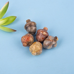 Сумасшедший Агат Резные целебные фигурки из сосновой шишки из натурального сумасшедшего агата, Украшения из камня с энергией Рейки, 25x20 мм