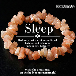 Pink Aventurine Natural Pink Aventurine Chip Beaded Stretch Bracelets, 6.89 inch(17.5cm)