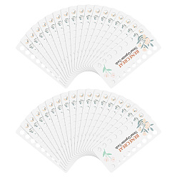 Цветок 24-позиционные доски для намотки бумажной нити, бобины для ниток, для хранения ниток для вышивания крестиком, прямоугольные, цветок, 150x70x1 мм, отверстие : 10.5 мм