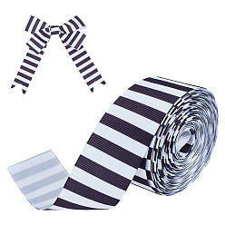 Черный 1 рулон полиэстеровой полосатой ленты, аксессуары для одежды, чёрные, 1-1/4 дюйм (32 мм), около 10.94 ярдов (10 м) / рулон