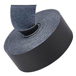 Black Flat Microfiber Imitation Leather Cord, Garment Accessories, Black, 25x1.5mm, about 2.19 Yards(2m)/Roll