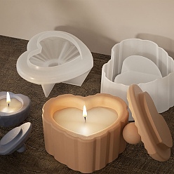 Прозрачный Силиконовые формы для чашек для свечей в форме сердца своими руками, формы для ящиков для хранения, формы для литья цемента из смолы и гипса, прозрачные, 3.7x4.2x2.1 см, Внутренний диаметр: 2 cm