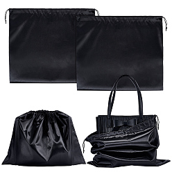 Черный 4 шт. пылезащитные мешочки для хранения из искусственного шелка, портативные дорожные сумки с завязками, прямоугольные, чёрные, 39.7x50x0.45 см