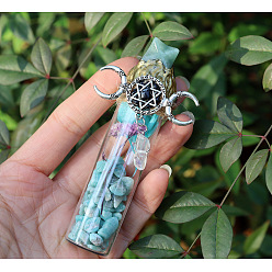 Амазонит Натуральные лабрадоритовые дисплеи, для украшения дома, бутылка желаний, 120x25 мм