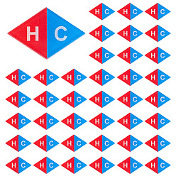 Разноцветный 50шт. самоклеящиеся акриловые таблички с надписью «Горячая и холодная вода» для ванной комнаты, ромб, красочный, 19.5x29x2 мм