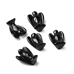 Обсидиан Натуральный обсидиан ангельский декор целебные камни, энергетические подарки рейки для женщин мужчин, 26~28x19~20x9~11 мм