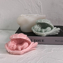 Белый Силиконовые формы для статуй ангелов и свечей в форме сердца, Для портретной скульптуры Портретная скульптура Изготовление ароматических свечей, белые, 13x8x6.5 см, Внутренний диаметр: 9.5x5 cm