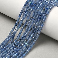 Кианит Натуральный кианитовые бисер пряди, граненые, рондель, 3.5x1.5 мм, отверстие : 0.5~0.6 мм, около 257~259 шт / нитка, 15.35'' (39 см)