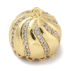 Настоящее золото 18K Покрытие стойки латунь микро паве прозрачные дужки для подвесок с кубическим цирконием, долговечный, без свинца и без кадмия, реальный 18 k позолоченный, 13x14 мм, отверстие : 1.5 мм, Внутренние размеры: 11 mm