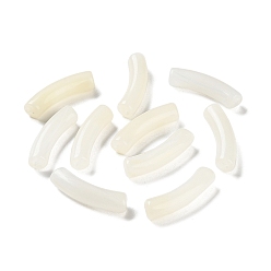 Снежный Бусины из cмолы, изогнутая трубка, снег, 31.5x7.5 мм, отверстие : 1.8 мм