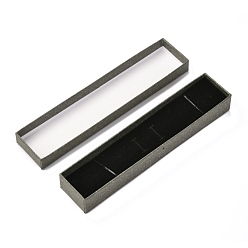 Olive Rectangle Paper Jewelry Box, Snap Cover, with Sponge Mat, for Necklace Packaging, Olive, 22.5x5x3.1cm