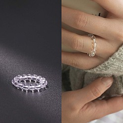 Прозрачный Стеклянные эластичные кольца для пальцев, круглые, прозрачные, 60 мм