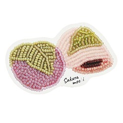 Разноцветный Наборы для изготовления броши «Сакура-моти» из бисера «Миюки», брошь харапеко, красочный, упаковка: 146x68x25 мм, 13 шт / комплект