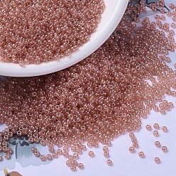 (RR3507) Прозрачный Персиковый Блеск Миюки круглые бусины рокайль, японский бисер, 11/0, (rr 3507) прозрачный персиковый блеск, 2x1.3 мм, отверстия : 0.8 mm, около 50000 шт / фунт