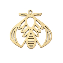 Golden 201 Edelstahl Anhänger, Mottenzauber, golden, 24x25x1 mm, Bohrung: 1.5 mm