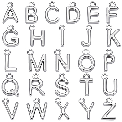Letter A~Z 26 шт 26 стили латунные подвески, стойки покрытие, долговечный, без кадмия и без свинца, платина, Письмо ~ Z, 9~9.5x2.5~8.5x1.5~2 мм, отверстие : 1.2 мм, 1 шт / стиль
