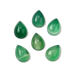 Зеленый Природные кабошон агата, окрашенная и подогревом, слеза, зелёные, 14x10x5 мм
